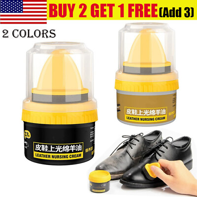 #ad Boot amp; Shoe Cream PolishLeather Repair Cream Black Colorless Brush 50ml 1.7oz $6.59
