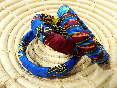 #ad African Fancy Wax Print Kitenge Ankara Fabric Bangle Set new bracelets jbak126 $9.97