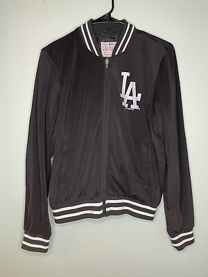 #ad GIII Sports By Carl Banks MLB LA Dodgers Black Jacket Full Zip Womens Sz M $26.99