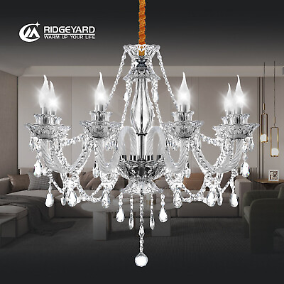 #ad Modern Elegant Crystal Glass Chandelier Pendant Ceiling Lighting Fixture 8 Light $89.99