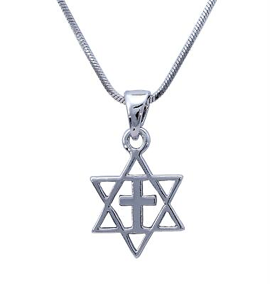 #ad FASHION Messianic Crucifix Unisex Star of David and CROSS Pendant Necklace Charm AU $17.27