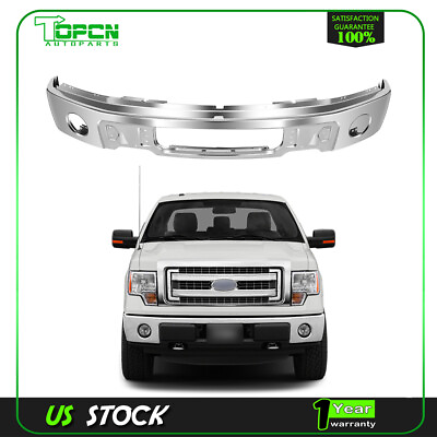 #ad New Front Bumper Chrome For 2009 2014 Ford F 150 w Fog Light Holes 9L3Z17757B $278.32