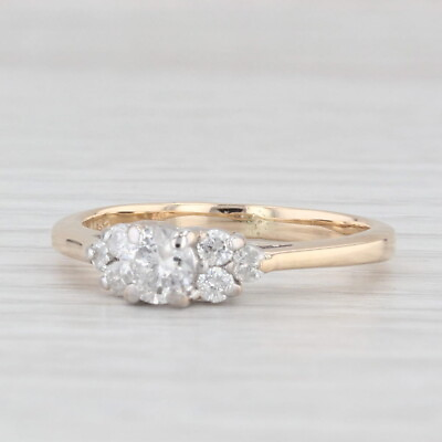 #ad 0.45ctw Round Diamond Engagement Ring 14k Yellow Gold Size 5.75 $359.99
