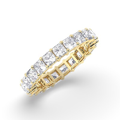 #ad E VS Lab Grown Princess Cut Diamond Full Eternity Ring 18K Yellow Gold $1193.20