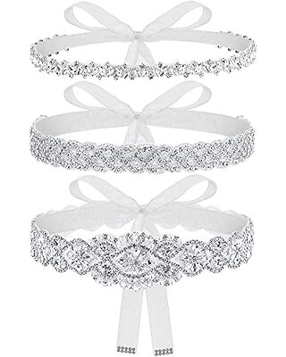 #ad 3 Pieces Rhinestone Bridal Sash Belts Crystal Wedding Belts Diamond Ribbon Dr... $40.75