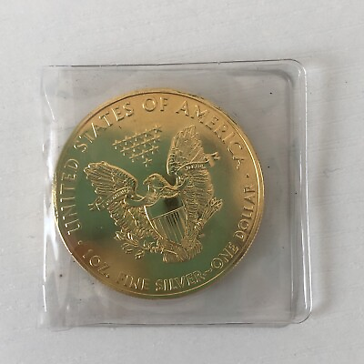 #ad 2008 $1 Silver American Silver Eagle Gilded Coin Rare $69.99