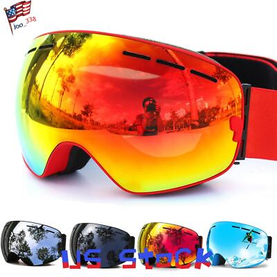 #ad Men Ski Goggles Snowboard Women Winter Snow Sport Anti fog UV400 Glasses Eyewear $21.59