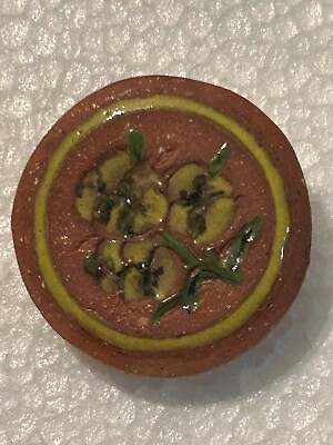 #ad Flower Handcrafted Vintage Pottery Brooch Pin $7.00