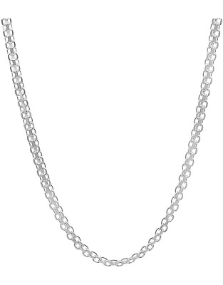 #ad #ad Real Sterling Silver Mens Womens Bismark Solid Chain Necklace 925 SHIPS FROM USA $10.99