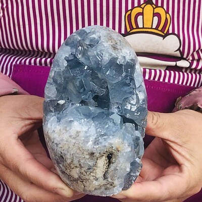 #ad 1500G Natural Beautiful Blue Celestite Crystal Geode Cave Mineral Specimen 666 $118.00