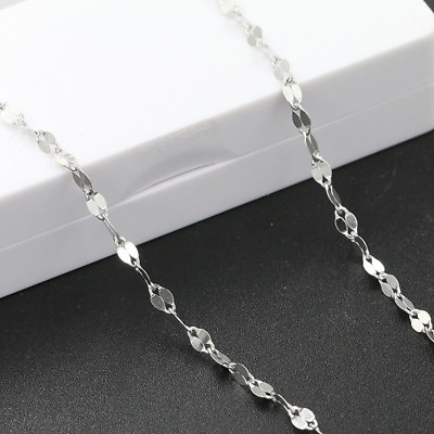 #ad Real 925 Sterling Silver Necklace Lips Chain 14 26 Inch Stamped Italy Women Gift $9.11