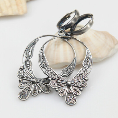 #ad Boho Women 925 Silver Plated Ear Hook Party Earrings Dangle Drop Wedding Jewelry C $3.84