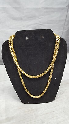 #ad Miriam Haskell Long Russian Gold Gilt Chain Necklace 36 Inch $225.00