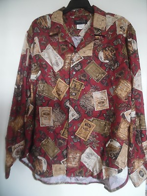#ad Vintage COUNTRY SHOP Multi Print Button Front Shirt Men#x27;s L $17.09