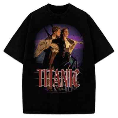 #ad Titanic T Shirt Leonardo Dicaprio Kate Winslet 90#x27;s Vintage Movie Retro Tee $22.99
