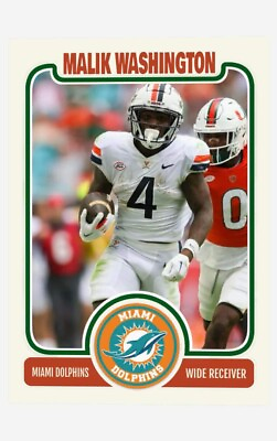 #ad Malik Washington Miami Dolphins ACEO Custom Football Card 2024 NFL Draft $9.49