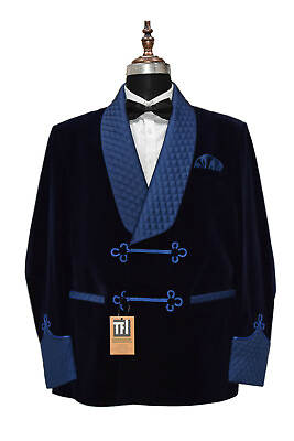 #ad Men Navy Blue Smoking Jackets Designer Dinner Party Wear Coats $151.19
