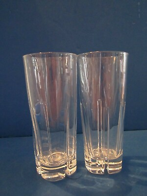 #ad 2 nachtmann crystal tall tumbler glass Havanna. Clear Vertical Cut Germany $18.99