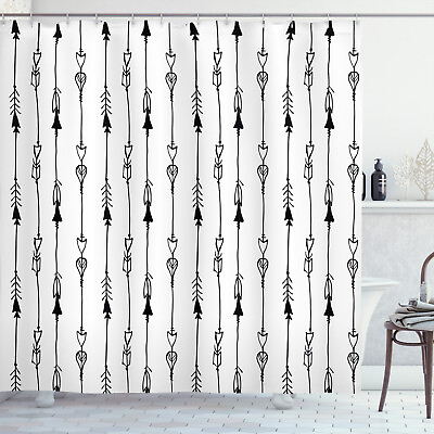 #ad Sketch Effect Graphic Print Arrows Pattern Boho Tribal Art Shower Curtain Set $41.99