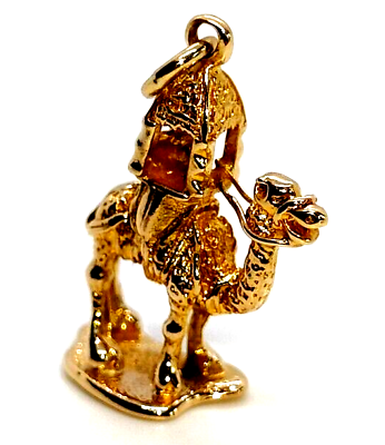 #ad Camel Charm Fob Pendant Solid 9ct 9 Carat Gold Desert Wildlife Africa Asia Egypt GBP 189.99