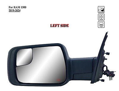 #ad Driver Left Side Door Mirror Power and Heated for 2019 to 2024 RAM 1500 $145.99