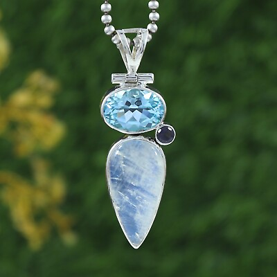 #ad Natural Rainbow Moon Stone Gemstone Designer Pendant 925 Sterling Silver $49.99