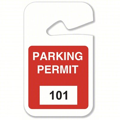 #ad Brady 96271 Parking Permits 101 200 White Red $204.55