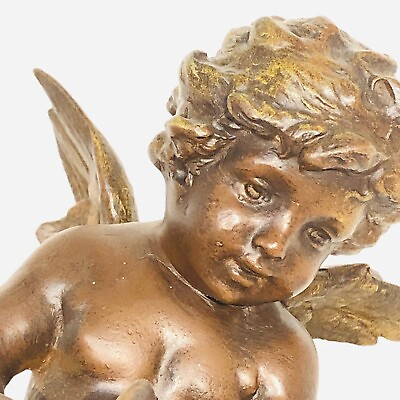 #ad Putti French Cherub Vintage Figure L F Moreau Antique Figurine #0359JW $525.00