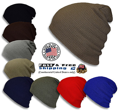 #ad Thermal Knit Men#x27;s Women#x27;s Beanie Winter Waffle Hat Ski Slouchy Chic Cap Skull $8.99