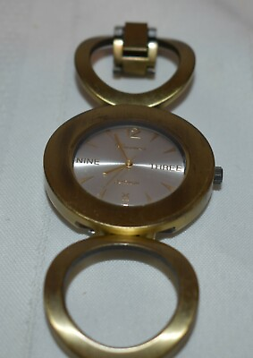 #ad Geneva Platinum Ladies Quartz Watch No. 6757 Copper Tone Band Silver Dial... $14.99