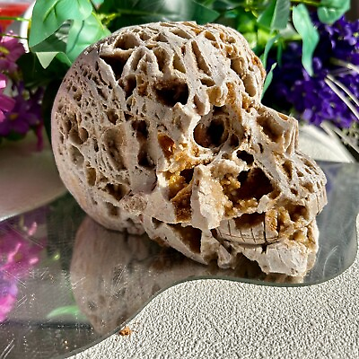 #ad 1990g High Quality sphalerite Quartz Skull carving Mineral specimen Healing $180.00