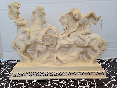 #ad Vintage A.Santini Battling Roman Cavalrymen Large Sculpture $99.99