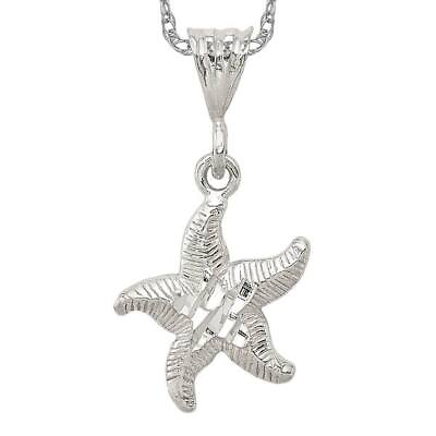 #ad 925 Sterling Silver Starfish Necklace Charm Pendant $82.00