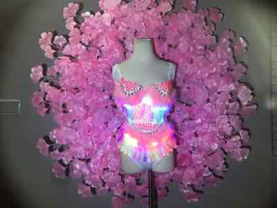 #ad New Women Leaf Sexy Led Bikini Set Dancer Singer Stage Wear Costume Outfits $388.17