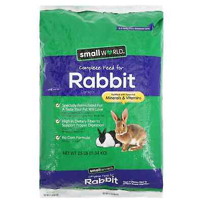 #ad Small World Complete Feed for Rabbits with Vitamins and Minerals 25 lbs $15.99