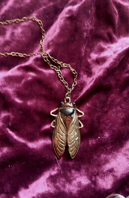#ad Brass gold BUG NECKLACE $15.00
