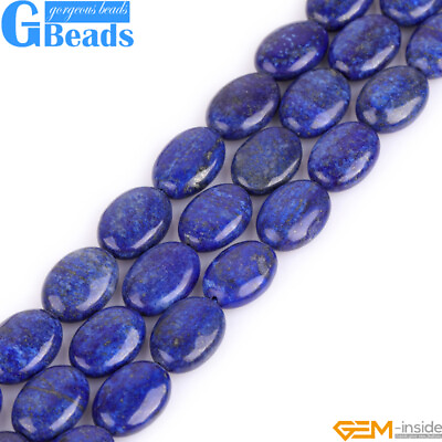 #ad Blue Lapis Lazuli Gemstone Oval Beads For Jewelry Making Free Shipping 15quot; $8.31