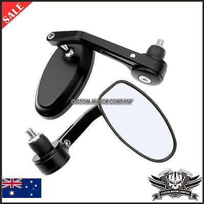 #ad Alloy Black Motorcycle Bar End Mirrors 7 8quot; DUCATI MONSTER EVO 620 695 696 795 AU $34.64