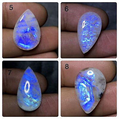 #ad #ad Natural Rainbow Moonstone Fire Cabochon Loose Gemstone Top Quality Size AAA 29 $3.99