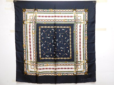 #ad Foulard 100% Pure Silk Soie Vintage Jacques Roger 231 33 7 8in x $25.88