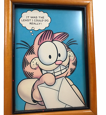 #ad Garfield Vintage Framed Art Cat Humor The Frame Up Bakersfield $29.99