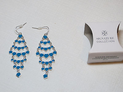 Ladies Womens Avon Summer Getaway Chandelier Earrings Blue F4031361 NIP;; $15.59