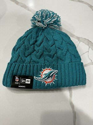 #ad Miami Dolphins Cable Hat Beanie Cap Logo NFL Football Cuff Dolphin New Women. $18.00