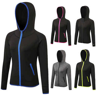 #ad Women Zipper Stretch Hoodies Sweatshirts Activewear Fitness Sports Coat Jacket $24.95