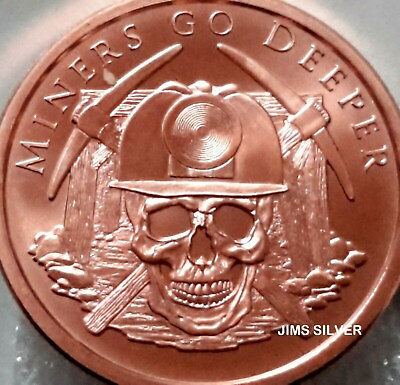 #ad 2019 2 oz Silver Shield MINERS GO DEEPER Copper BU RARE Only 426 Mini Mintage $12.99