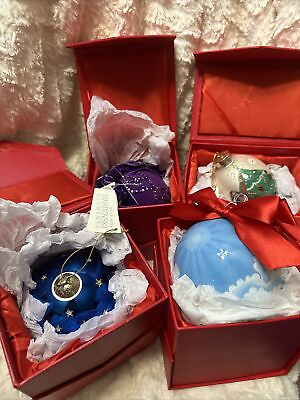 #ad 4 Swarovski Elements Ornaments With Original Boxes 3 Have Tags $19.99
