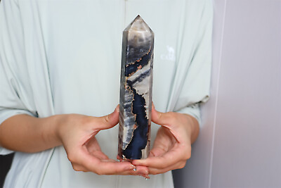 #ad 600g Natural Volcano Quartz Hand Carved Crystal Column Healing1pc A6785 $54.82