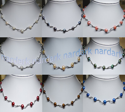 #ad Wholesale Real Natural 8 9mm Multi Color Baroque Freshwater Pearl Necklaces AA $4.48