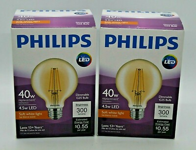 #ad Philips Replacement Bulb LED 40w Dimmable Soft White Light Set of 2 $8.25