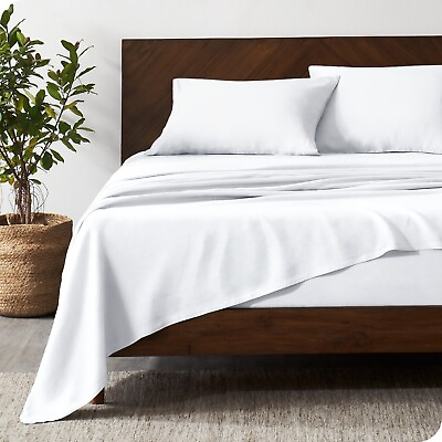 #ad Luxury 100% Linen Sheet Set Deep Pockets Easy Fit by Bare Home $99.99